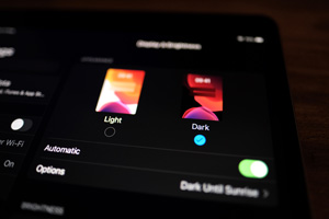 An artistic screen shot of the iOS16 display settings