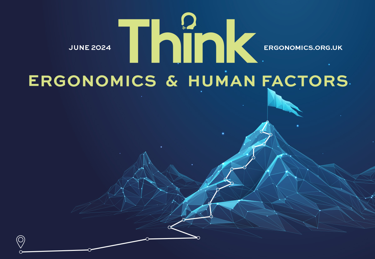 Cover of the CIEHF Strategic Plan 2024. Think - June 2024, Ergonomics & Human Factors.