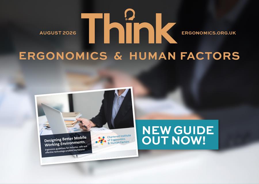 The Think August masthead sits over a picture of someone using a laptop. There's a flash showing that a new guide to Designing Better Mobile Working Environments is out now.